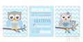 Dream Big Playroom Rules Baby Owl Decor - Set of 3 - Unframed Prints-Baby Blue Decor - MuralMax Interiors