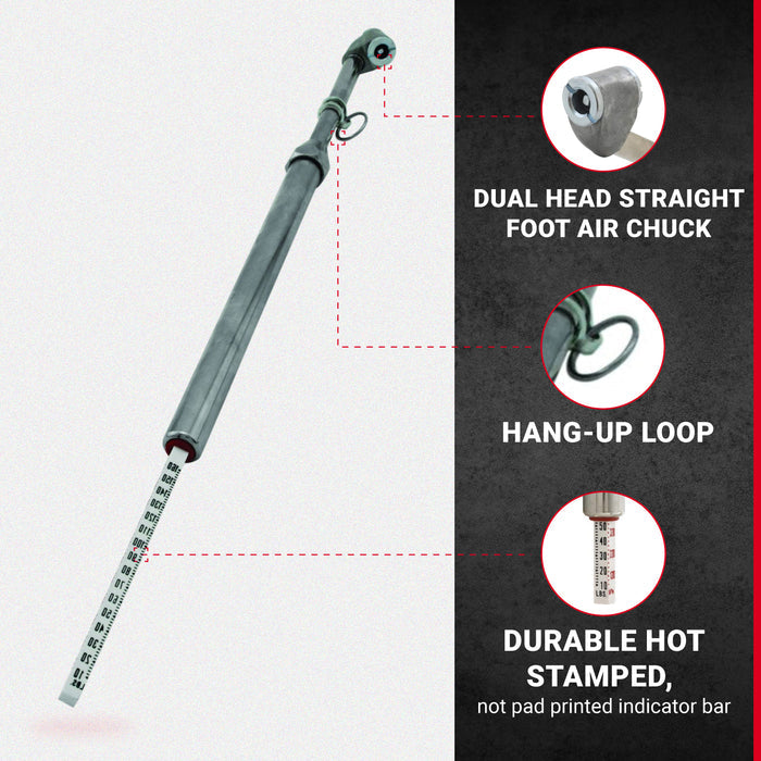Dual Head Tire Pressure Gauge, 10-160 PSI, Dually Tire Pressure Gauge, Truck, Tractor Trailer, RV & Car