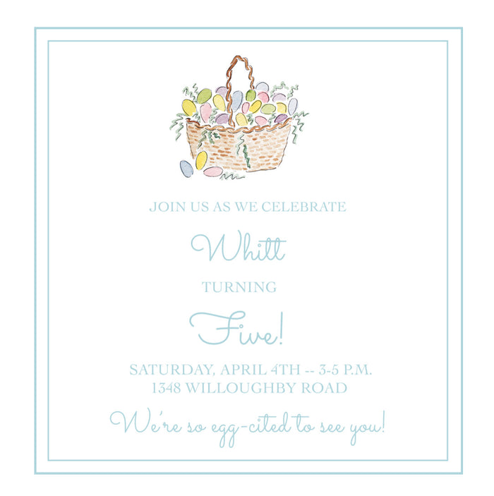 Easter Basket Invitations-Square
