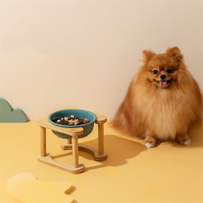 Elevated Dog Bowls with Bamboo Stand – Raised Food & Water Bowls for Dogs