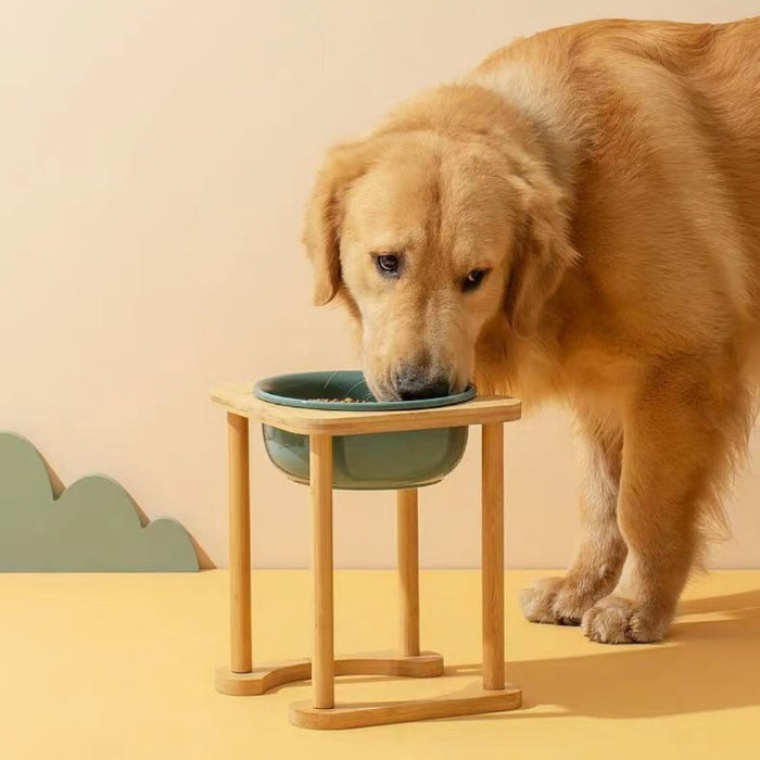 Elevated Dog Bowls with Bamboo Stand – Raised Food & Water Bowls for Dogs
