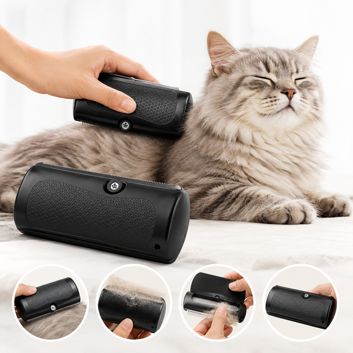 Ergonomic Pet Deshedding Brush for Dogs & Cats | Stainless Steel Comb