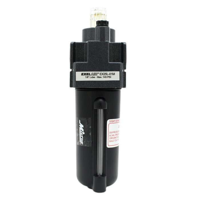 EXELAIR® FRL Mini Air Lubricator, 1/8" NPT, Metal Bowl