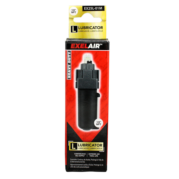 EXELAIR® FRL Mini Air Lubricator, 1/8" NPT, Metal Bowl