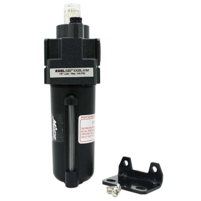 EXELAIR® FRL Mini Air Lubricator, 1/8" NPT, Metal Bowl