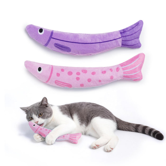 Extra Large Catnip Fish Toys Plush Crinkle Chew Toys for Indoor Cats