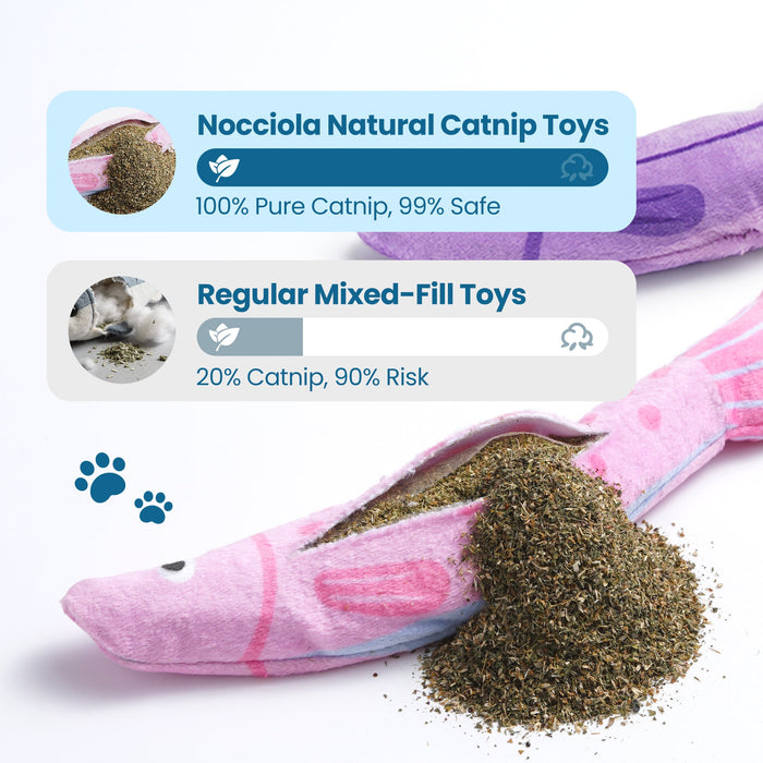Extra Large Catnip Fish Toys Plush Crinkle Chew Toys for Indoor Cats