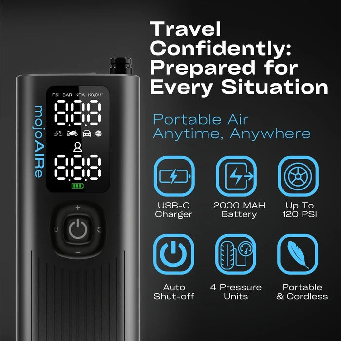 EZ-LOCK™ Air Chuck Precision Digital Tire Inflator & mojoAIRE® Portable Tire Inflator