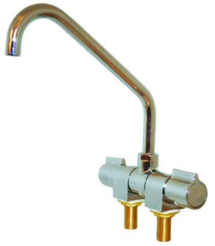 FOLDING TAPS TWIN MIXER - CHROME BRASS - Bosuns Boat