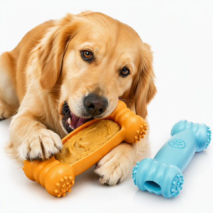 Freezeable Dog Chew Bone Toy for Aggressive Chewers & Teething Puppies