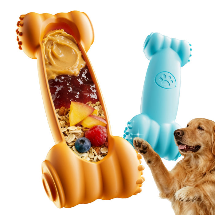 Freezeable Dog Chew Bone Toy for Aggressive Chewers & Teething Puppies