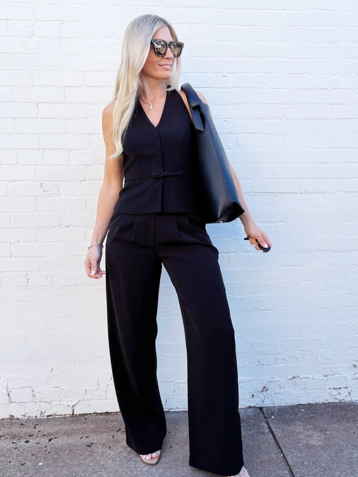 French Connection Harry Suiting Trousers In Black - Infinity Raine