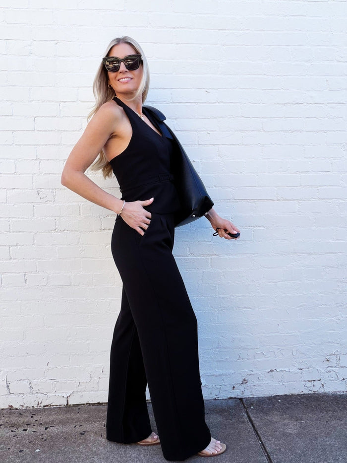 French Connection Harry Suiting Trousers In Black - Infinity Raine