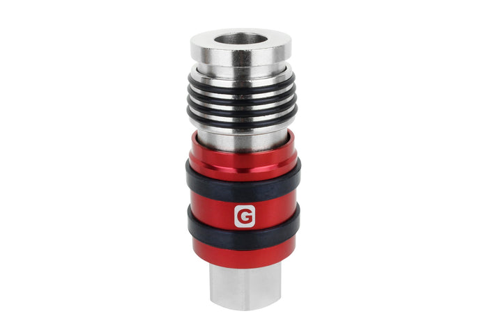 G-Style Universal Safety Exhaust Industrial Coupler, 1/2" FNPT x 1/2" Body Flow - PATENTED