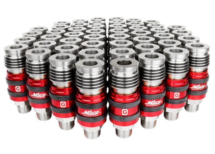 G-Style Universal Safety Exhaust Industrial Coupler, 1/2" MNPT x 1/2" Body Flow - PATENTED