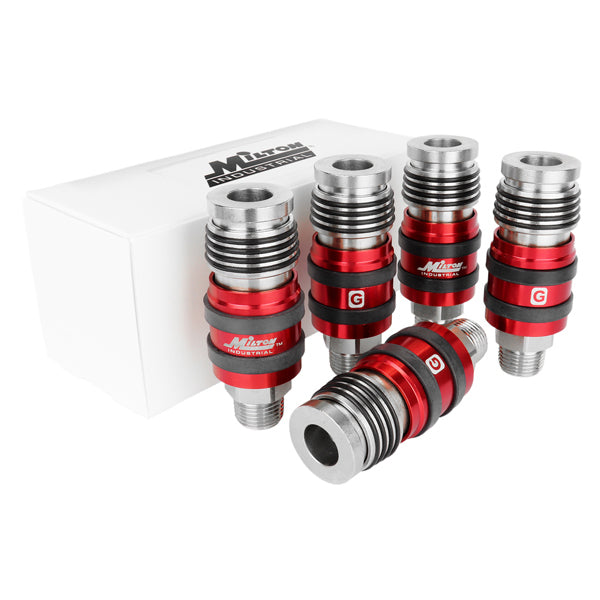 G-Style Universal Safety Exhaust Industrial Coupler, 1/2" MNPT x 1/2" Body Flow - PATENTED