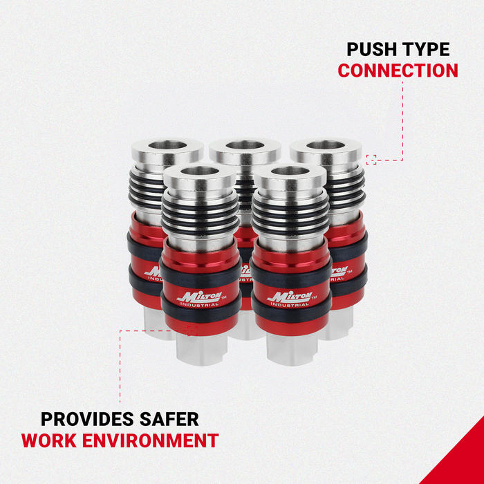G-Style Universal Safety Exhaust Industrial Coupler, 1/2" MNPT x 1/2" Body Flow - PATENTED