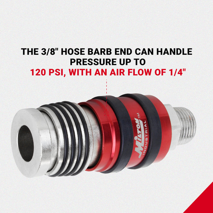 G-Style Universal Safety Exhaust Industrial Coupler, 1/2" MNPT x 1/2" Body Flow - PATENTED