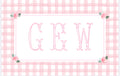 Gingham Initial Placemat