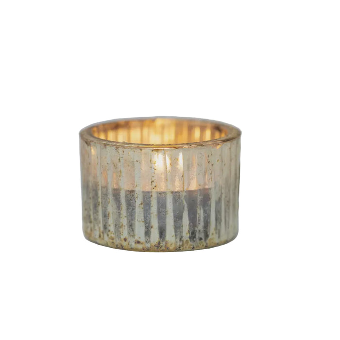 Grand Illusions - Ribbed Votive Antique Silver / Small