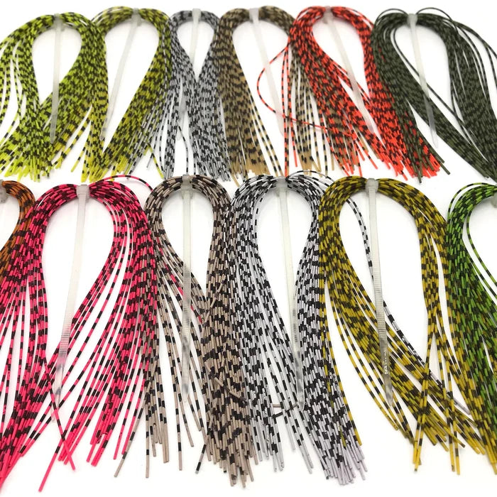 Grizzly Barred Legs by Hareline—silicone fly tying legs featuring lifelike barring for added realism and movement. Perfect for nymphs, streamers, and bass flies where subtle motion and natural patterning matter.