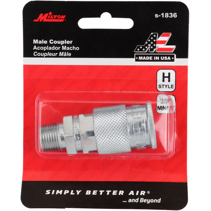 H-Style Coupler 3/8" MNPT