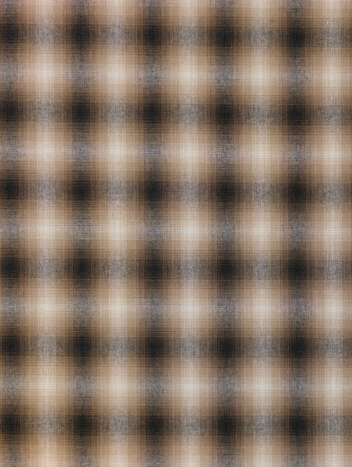 Handworks - Giant Windowpane Plaid Yarn Dyed Cotton Fabric - Burnt Orange