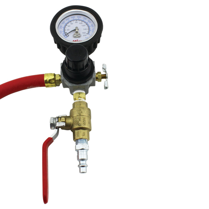 HD Truck Inflator Gauge, 7 ft. Rubber Air Hose, Easy On Grip, 10 - 160 PSI