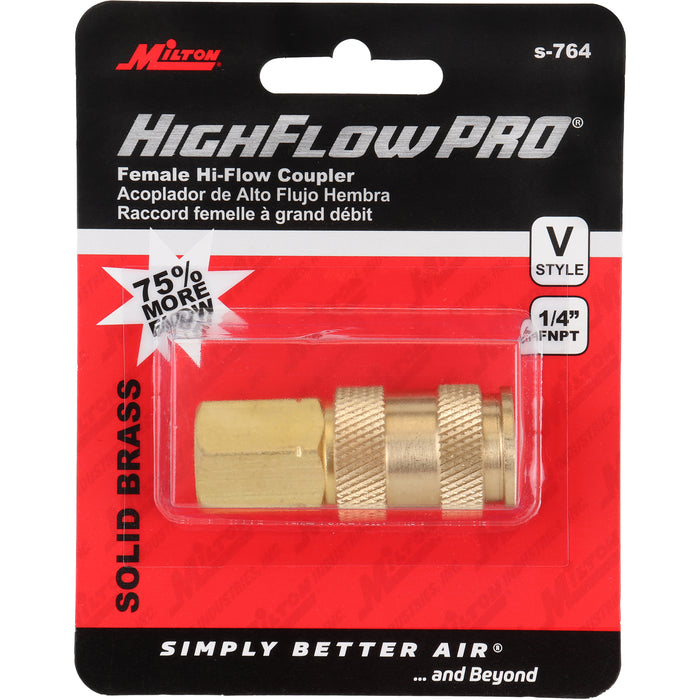 HIGHFLOWPRO® V-Style/Euro Interchange Air Coupler Fitting (High Volume Low Pressure Application)