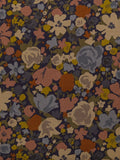 Hokkoh - Block Flower Meadow Cotton Needlecord Corduroy Fabric - Blue