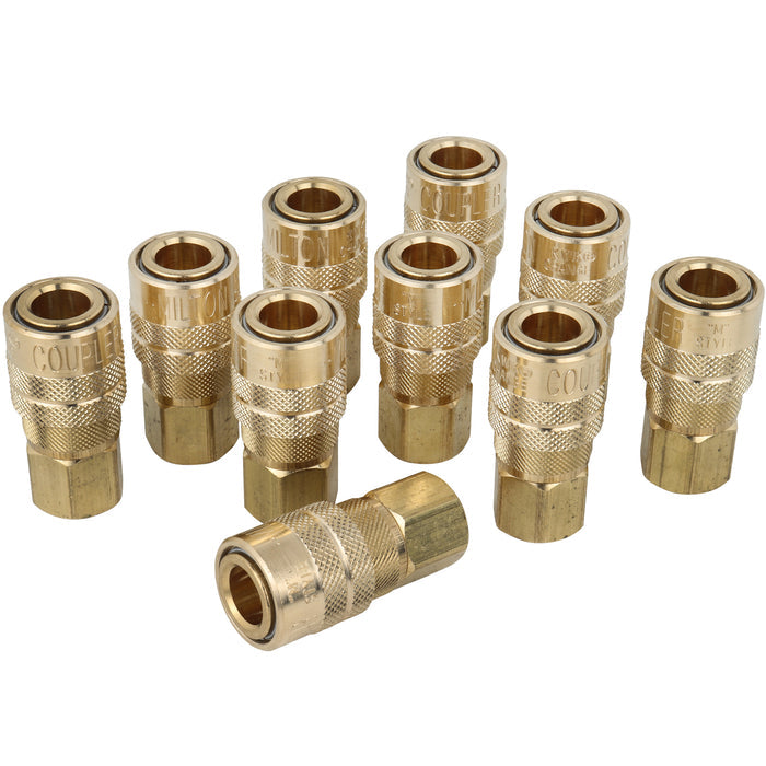 Industrial Air Coupler 1/4" NPT Female Brass Air Coupler, M-STYLE® Quick Connect Air Coupler, 715