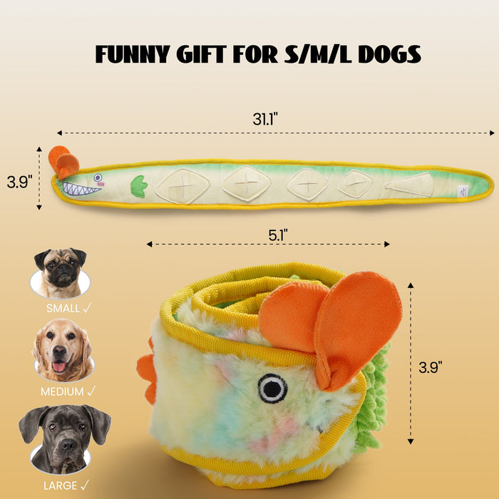 Interactive Crinkle Squeaky Dog Toy for Treat Hunting & Mental Enrichment