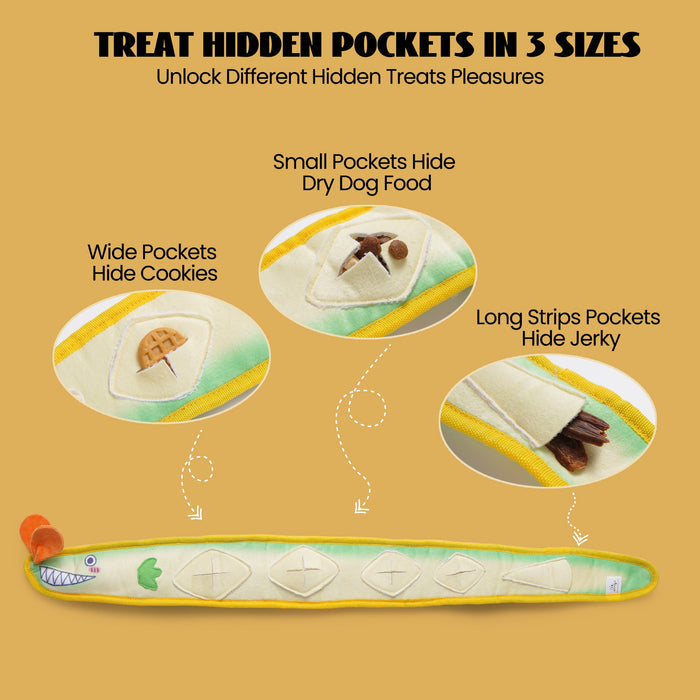 Interactive Crinkle Squeaky Dog Toy for Treat Hunting & Mental Enrichment