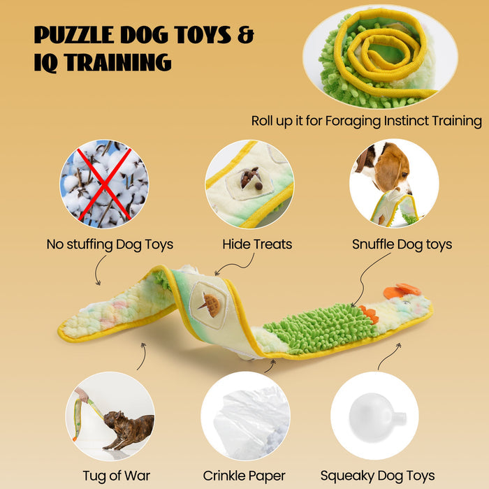 Interactive Crinkle Squeaky Dog Toy for Treat Hunting & Mental Enrichment