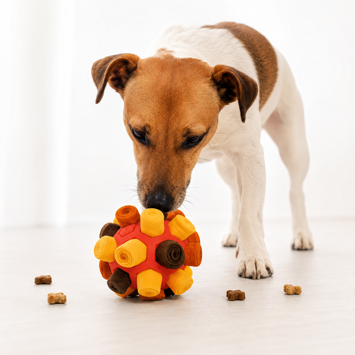 Interactive Dog Snuffle Ball Treat Puzzle Toy for Mental Enrichment & Play