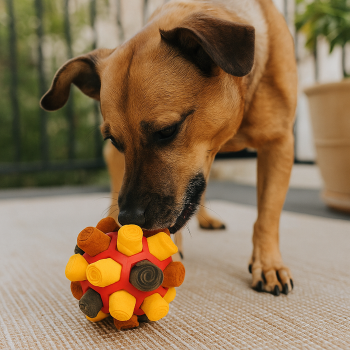 Interactive Dog Snuffle Ball Treat Puzzle Toy for Mental Enrichment & Play