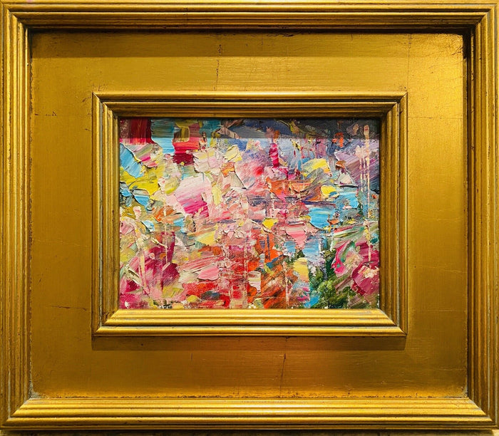 KADLIC Abstract Autumn Impasto Original Oil Painting Gold Gilt Frame Fine Art