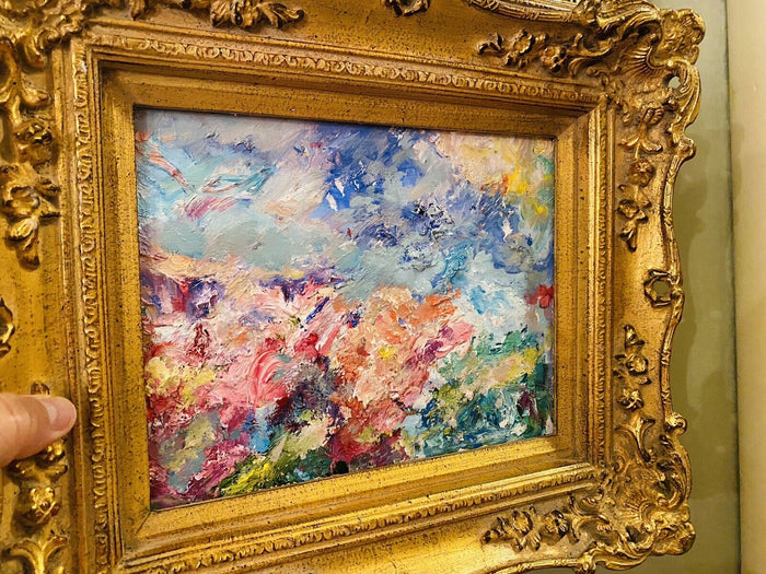 KADLIC Original Oil Painting Abstract Impasto Gold Gilt 15" Frame