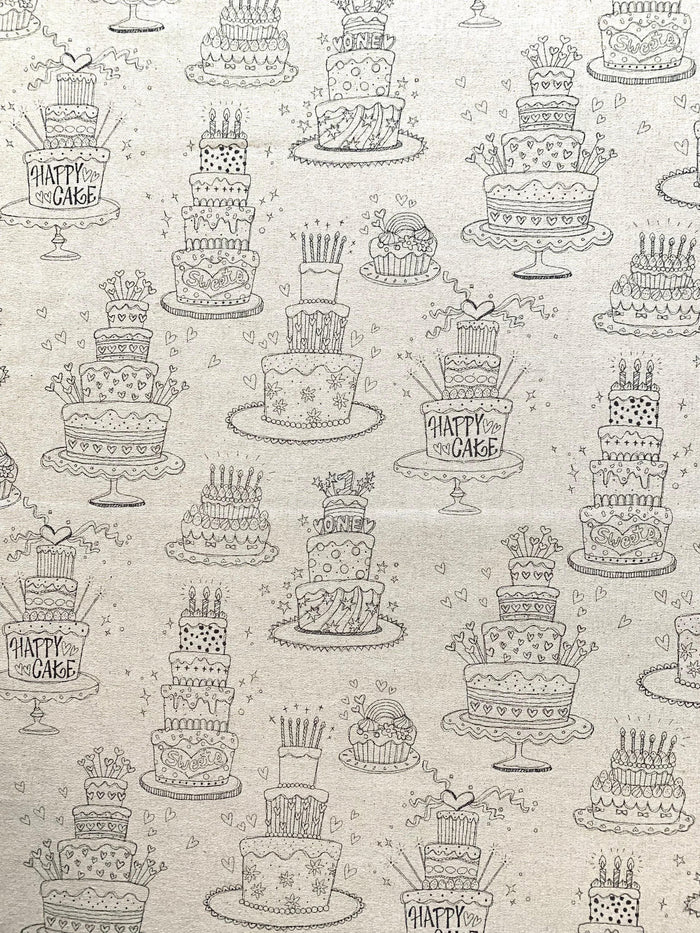 Kei - Happy Cake Cotton/Linen Oxford Canvas - Natural Off-White