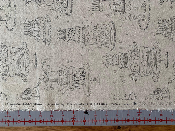 Kei - Happy Cake Cotton/Linen Oxford Canvas - Natural Off-White