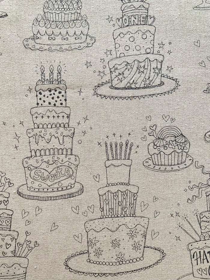 Kei - Happy Cake Cotton/Linen Oxford Canvas - Natural Off-White