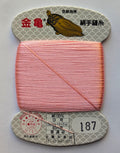 Kinkame - Silk Hand Sewing Thread 80m Card - Color #187 Fresh Peonies