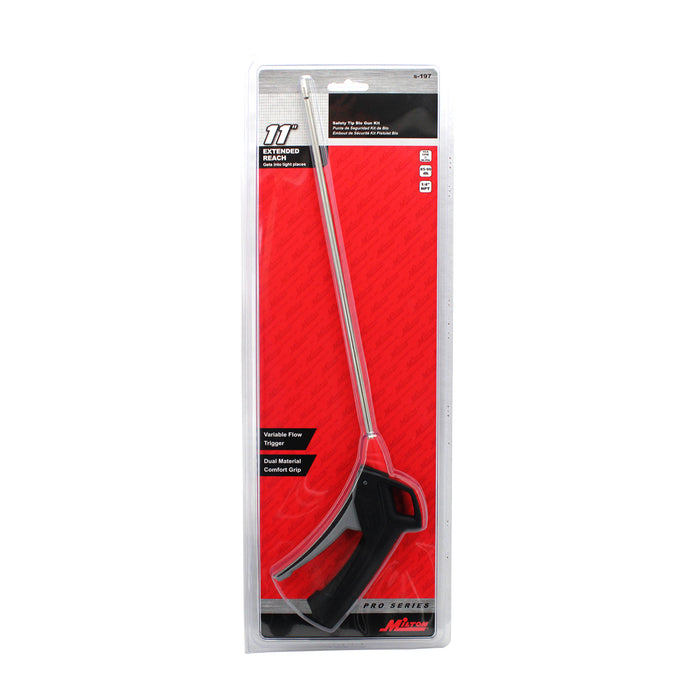 KWIK-CHANGE® PRO Series Pistol Grip Blow Gun, 11" Extended Reach Safety Tip, 235 Max PSI (S-197)