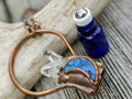Labradorite Moon Quartz Cluster Copper Electroformed Rollerball Necklace - Minxes' Trinkets