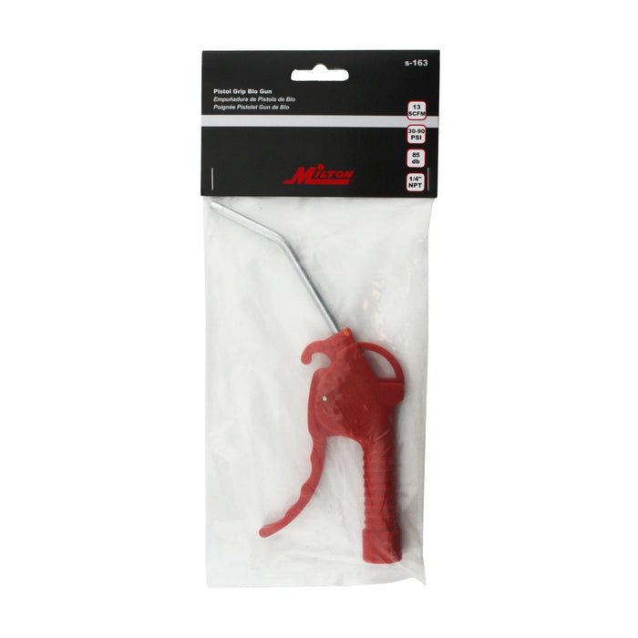 Lightweight Pistol Grip Blow Gun, 1/4" NPT, 90 PSI, 13 SCFM (S-163)