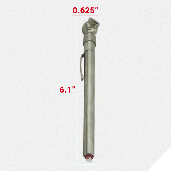 Milton® Heavy Duty, Tire & Tread Pencil Gauge, 10-70 PSI, Single Head Air Chuck, Brass Tubing, Corrosion Resistant