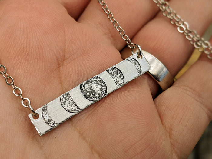 Moon Phase Bar Necklace - 16" - Minxes' Trinkets