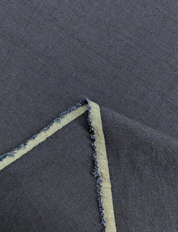 MYD - Yarn Dyed Textured Cotton Fabric - Navy Blue