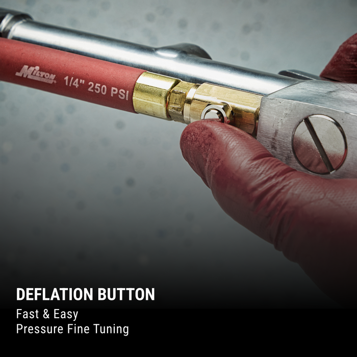 NEW & IMPROVED - Milton® Tire Inflator Gauge with Dual Head Air Chuck 15” Air Hose 10-160 PSI