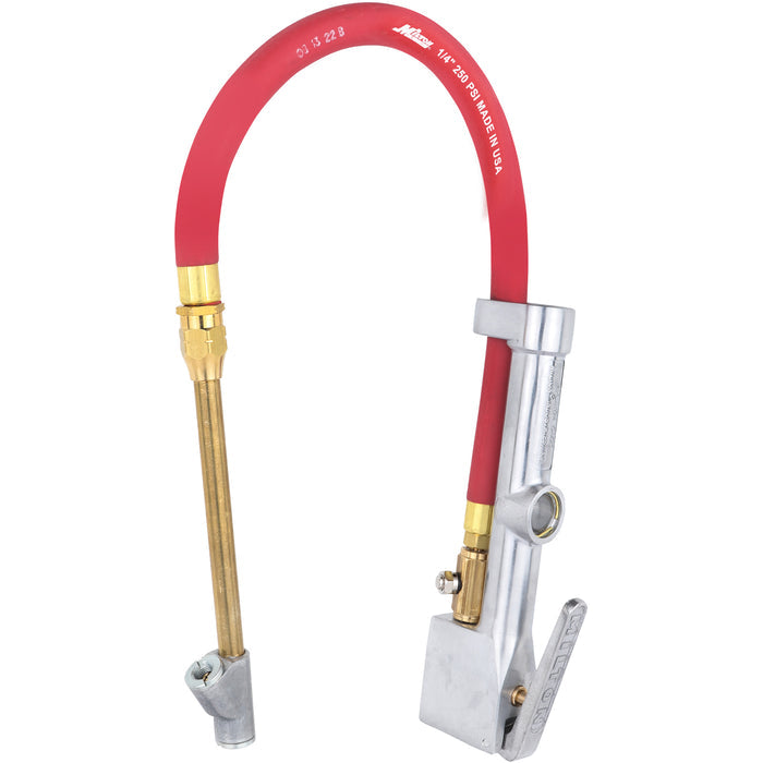NEW & IMPROVED - Milton® Tire Inflator Gauge with Dual Head Straight Foot Air Chuck 15” Air Hose 10-160 PSI